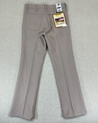 Vintage Wrangler Wrancher Boot Dress Jeans Mens 32x32 Khaki Tan Poly Stretch New