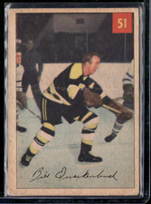 1954-55 Parkhurst #54 Bill Quackenbush Boston Bruins (HOF) VG (crease)