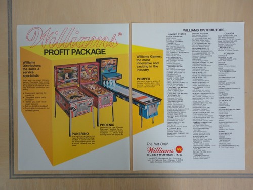 Pokerino & Phoenix Pinball Machine 2 Page Orig Magazine Pull Out ...