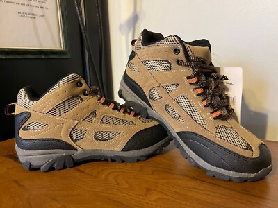 OZARK TRAIL Boy's Tan Mid-Cut Rugged HIKER SHOES/BOOTS - Size 5-Flex Outsole-NWT