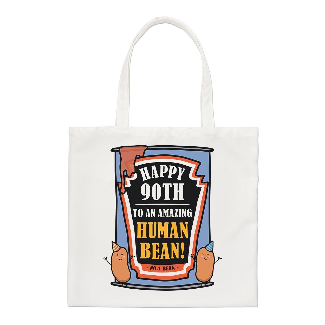 Happy 90th To An Amazing Human Bean Birthday Regular Tote Bag Funny Shopper