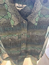 VINTAGE 90s X & R Sport SNAKESKIN Print JACKET and PANTS SET Size 12