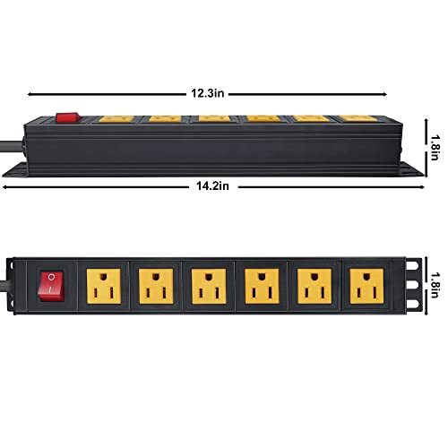 BTU 6 Outlet Power Strip, Metal Mountable Power Strip Non Surge Protector, He... eBay