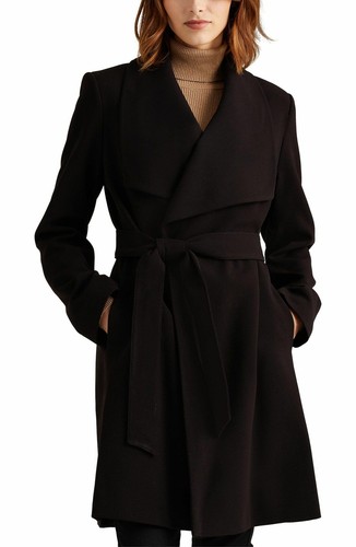 RALPH LAUREN Black Belted Drape Front 