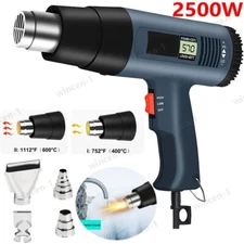 2500W Heat Gun Electric Hot Air Gun Dual Temperature LCD Display 4 Nozzles Tool