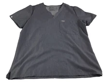 Figs Women’s Medium Medical Scrub V Neck Top Gray Catarina One Pocket FW1000