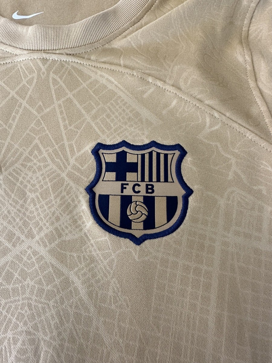 Nike FC Barcelona Dri-Fit Away Gold Soccer Jersey DJ7849-715