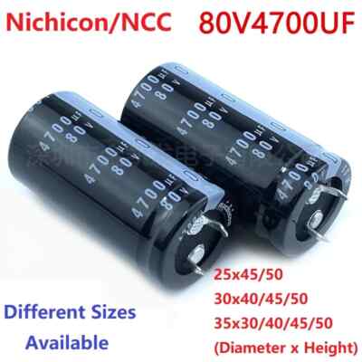 2Pcs Japan Nichicon/NCC 4700uF 80V 80V4700uF Snap-in PSU Amplifier Capacitor