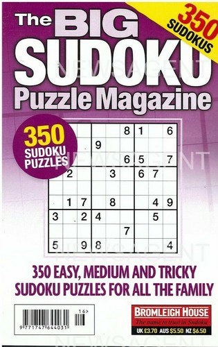 Bromleigh House Puzzles The Big Sudoku Puzzle Magazine 350 Sudoku 