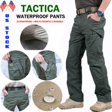 Men's Work Cargo Pants Tactical Combat Pants Outdoor Hiking Waterproof Trousers