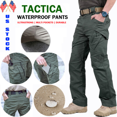 Men's Tactical Cargo Pants Relaxed Fit Multi Pocket Utility Work Hiking Pants