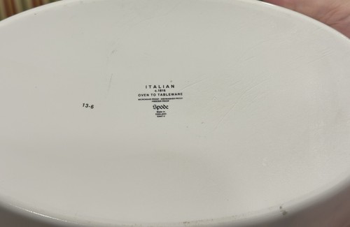 Spode Blue Italian 14" Oval Au Gratin Handled Dish England Floral Scene - Picture 2 of 6