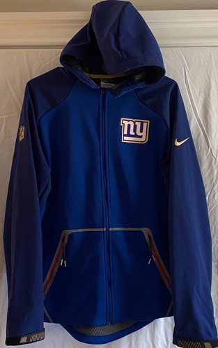 Nike New York Giants Fußball Hoodie Herren klein blau Fleece gefüttert Logo durchgehender Reißverschluss - Bild 5 von 7