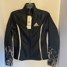 adidas Women's Glam On Running Jacket Black/Reflective Silver Water Repellent