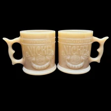 2 Vintage Whataburger Coffee Cups Collectable Buffalo Nickel Butterscotch Mugs