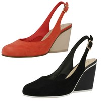 Ladies Clarks Wedge Sling Back Smart Shoes Style - Demerara Sugar Ladies Clarks Wedge Sling Back Smart Shoes Style - Demerara Sugar