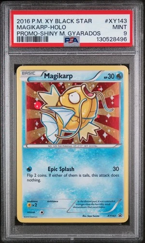 2016 POKEMON XY BLACK STAR PROMO SHINY MEGA GYARADOS #XY143 MAGIKARP-HOLO PSA 9