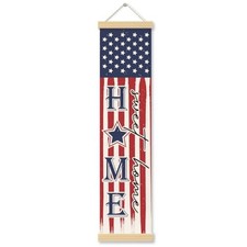4th of July Banner Patriotic Porch Sign for Front Door, Home of color name 13