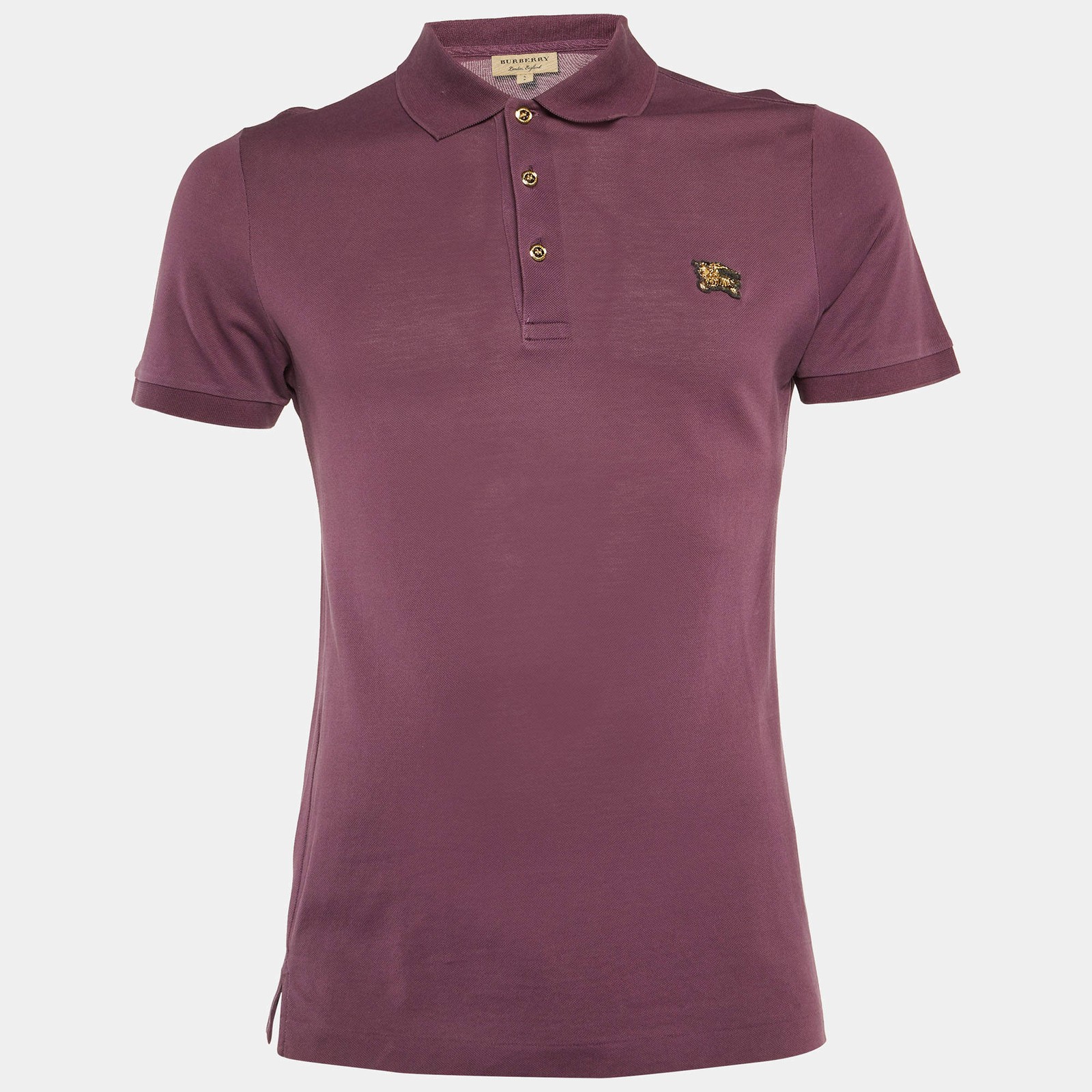 Burberry Purple Cotton Pique Polo TShirt S