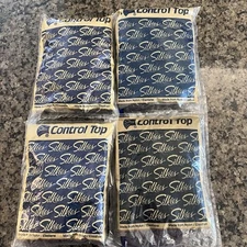 NEW - 4 Pairs Silkies Control Top Pantyhose Off Black X Tall/Tall 70406