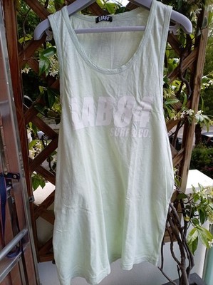 Mens LAB84 Tank Top Size XL Mint Green Surf Logo Print