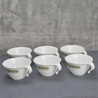 Set of 6 Vintage Corelle Crazy Daisy Spring Blossom Hook Handle Coffee Tea Cups