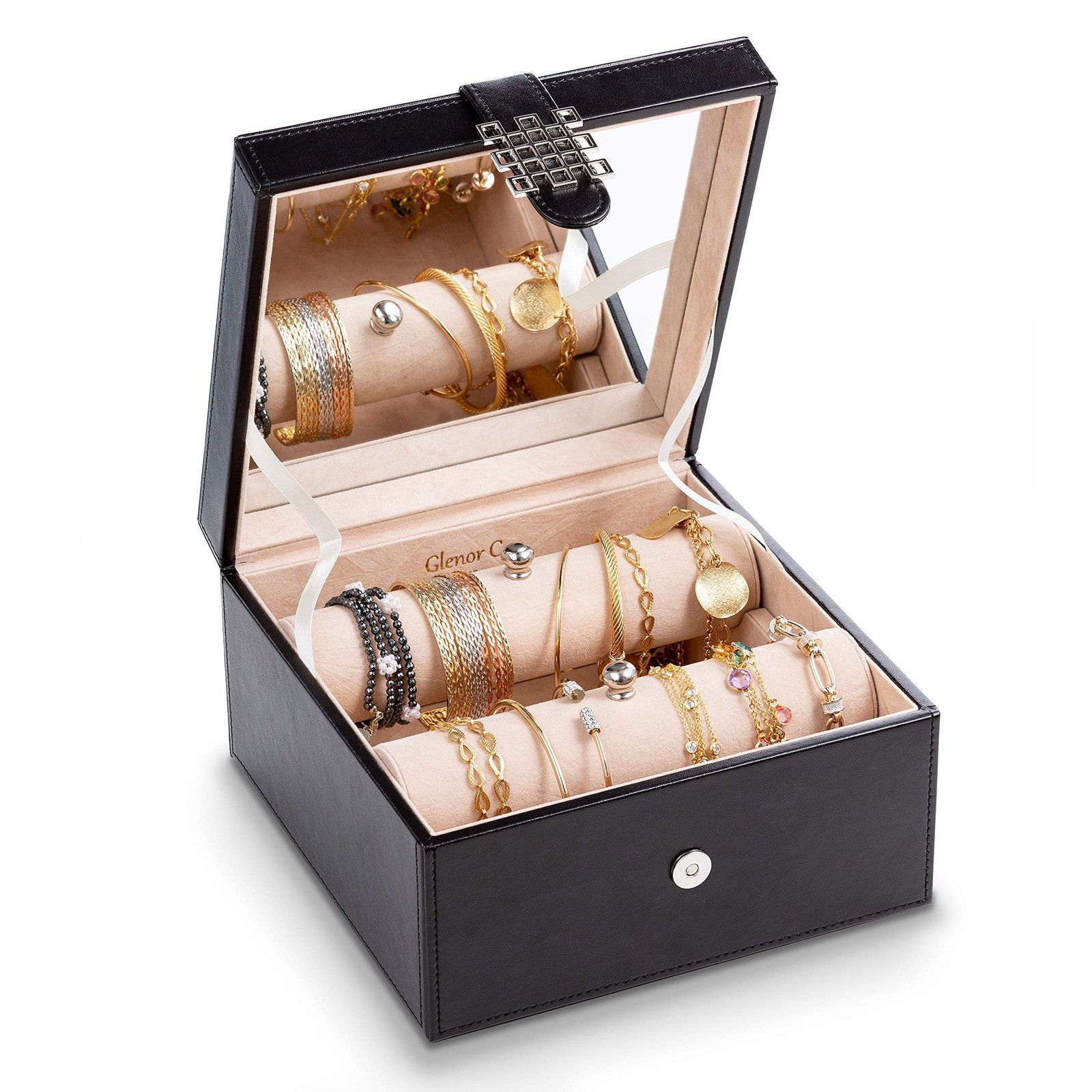 Bracelet Jewelry Box with 2 Removable Rolls for Bracelets Bangles Storage-image