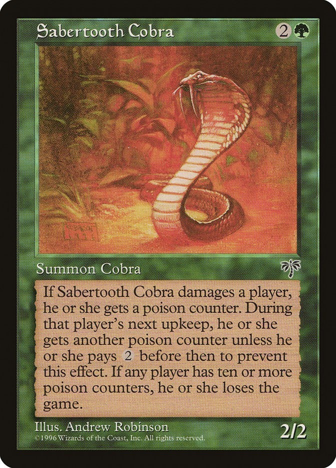 Sabertooth Cobra 238 MIR Mirage MTG Snake Robinson Vintage 1996 Common NM