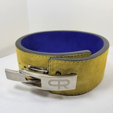 PR Personal Record Power Lifting Lever Belt Blue Yellow Suede