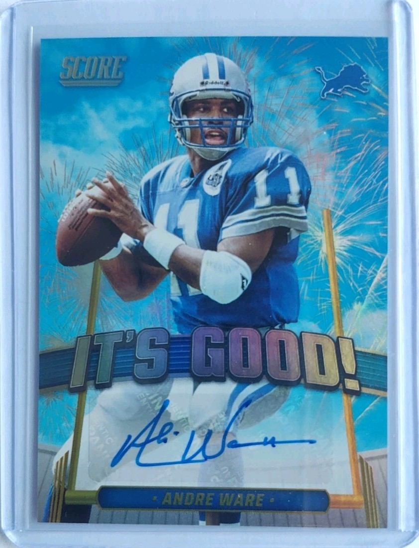2025 SCORE NFL FOOTBALL ANDRE WARE AUTO SP "IT’S GOOD" #IGG-AWE LIONS 