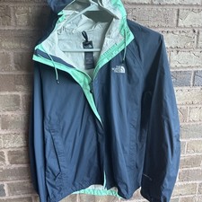 North Face Hyvent DT Jacket Hoodie Medium Navy Womens Waterproof Breathable Zip