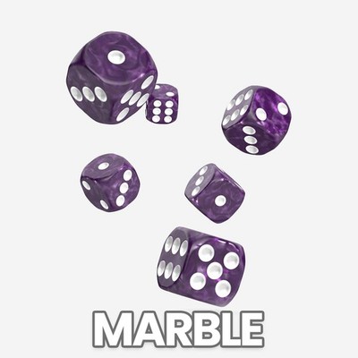 Oakie Doakie Würfel 16mm Marble - 12 Würfel