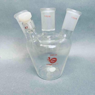 LabGlass European Style 4 Neck Flask 250 ml 24/40 STJ with #7 Thread