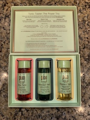 Pixi Skintreats Tonic Taster: The Power Trio set PR pack NIB Glow Tonic
