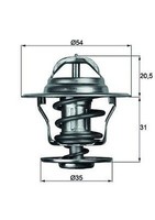 Mahle TX 13 71D Thermostat, KüHlmittel FüR Audi, Opel, Seat, Volvo, VW