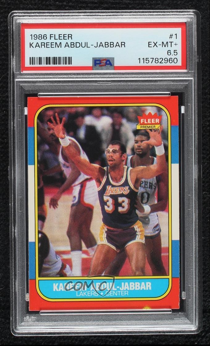 1986-87 Fleer Kareem Abdul-Jabbar #1 PSA 6.5 HOF view 1