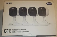 AOQEE C1 4-pack Indoor/Outdoor Security Camera Wireless WiFi Multi Options...NEW