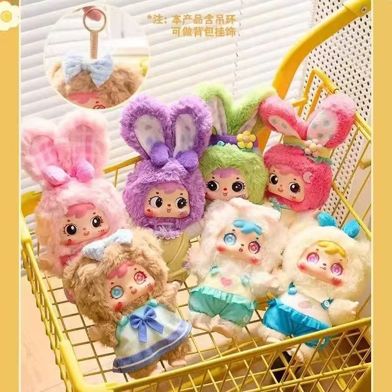 TYKE THREE Happy Picnic of Bear and Rabbit Plush: Little White