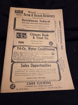 1970 McLeod County Minnesota Farm Directory Hutchinson Brownton Glencoe Stewart