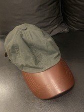 Mens Game Wax Leather Peak Baseball Cap Fishing Shooting Waxed Cotton Hat