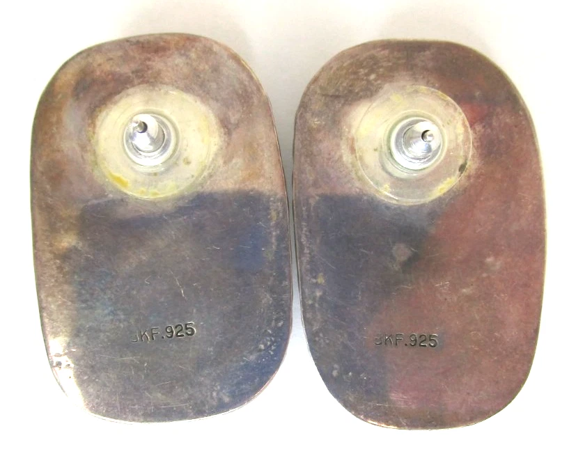 Pendientes Navajo BKF Burt Francisco de ágata grandes de plata esterlina de colección hechos a mano Foto 4 de 4