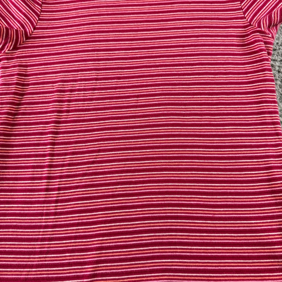 St Johns Bay 多色女式 S 条纹棉休闲短袖铃铛衬衫 — 第 2/4 张图片