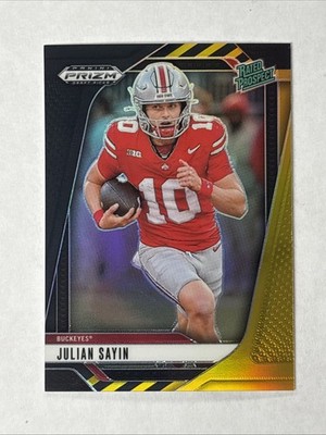 2025 Panini Prizm Draft Picks Julian Sayin BLACK GOLD PRIZM #3/5 Rated Prospect