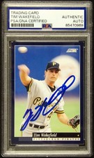 Tim Wakefield Pittsburgh Pirates Signed 1994 Score Card #418 PSA Authentic