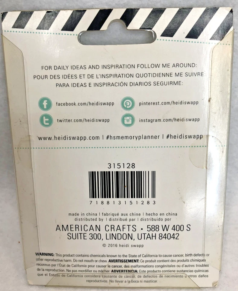 Planificador de memoria Heidi Swapp - (12) juego de sellos - mini estampillas recordatorias - NUEVO Foto 3 de 4