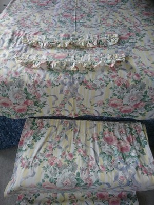Vintage St Michael Charleston Gärten Vorhänge & Raffbänder 66'' B x 72'' T sehr selten Sehr guter Zustand