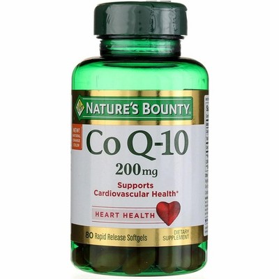 Nature's Bounty Co Q 10 200 mg Heart Health Supplement Pack of 2 80 Tablets