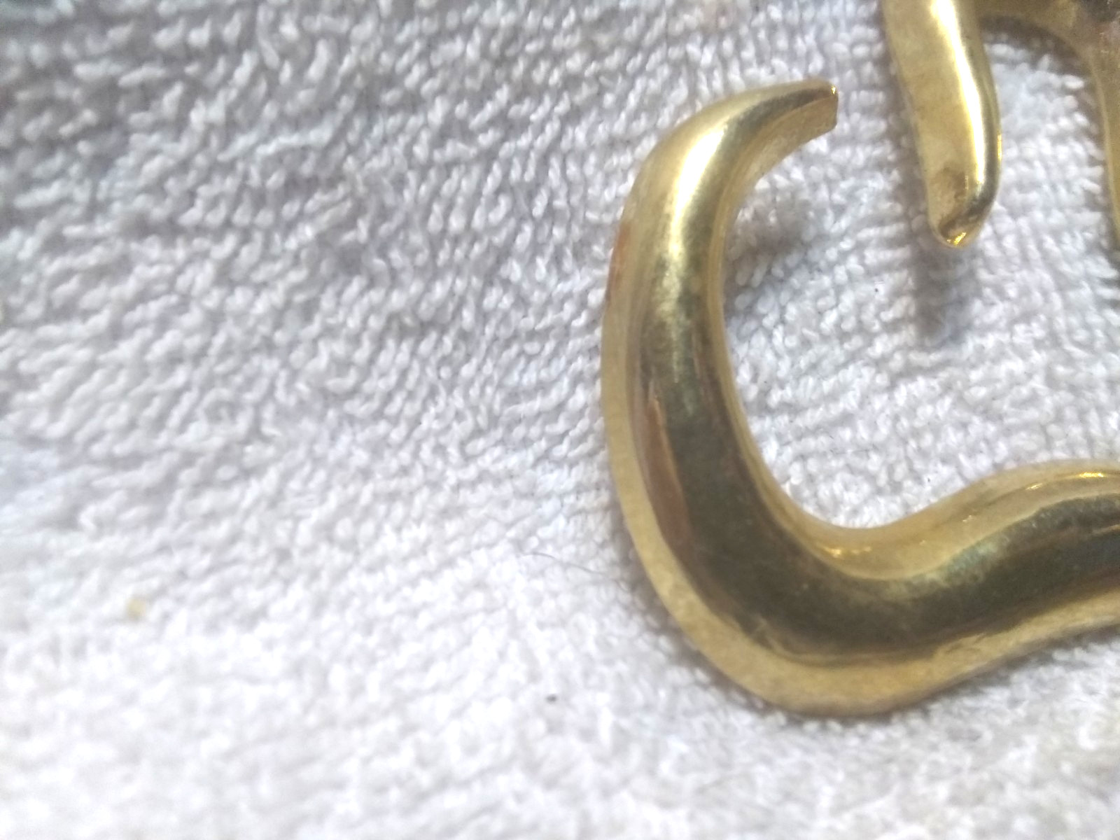 Solid Gold Narrow Snake Shape Scarf Kerchief Band… - image 3