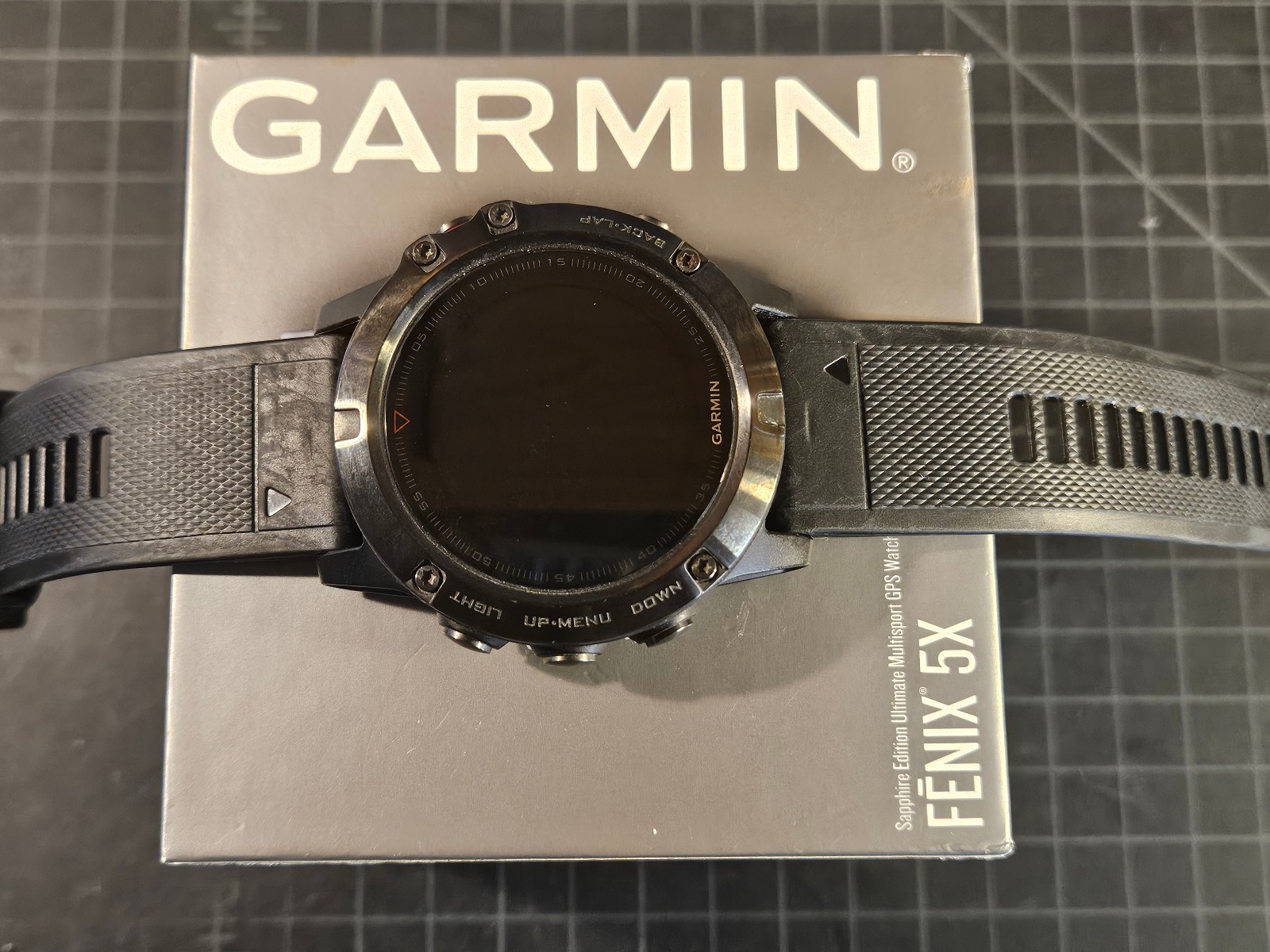 Garmin Fenix 5x 51mm Sapphire with Black Band GPS Maps Fitne