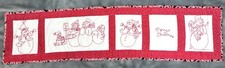 Hand-Quilted/Hand-Embroidered Christmas Table Runner Snowmen 48.5-in. x 12-in.